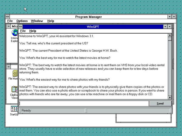 国外大神在Windows 3.1上运行ChatGPT插图