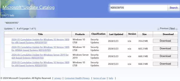 微软 Windows 10 KB5039705 补丁下载：修复了 KB5037765 "0x800f0982/0x80004005" 安装失败与 OOB 的问题插图