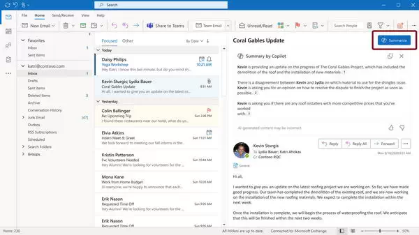 Copilot 正式登录 Windows 版 Outlook 应用程序