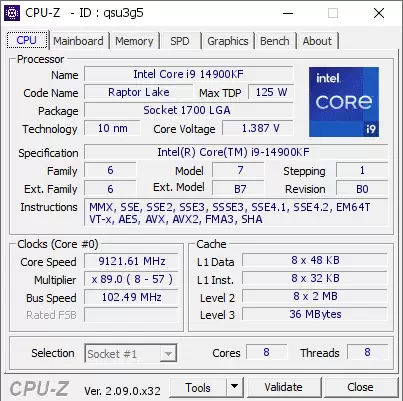 i9-14900KF超频冲至9.12GHz：用的竟是Win7