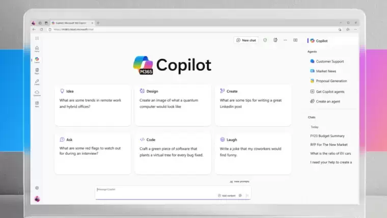 微软推出适用于 Microsoft 365 的 Copilot 聊天系统