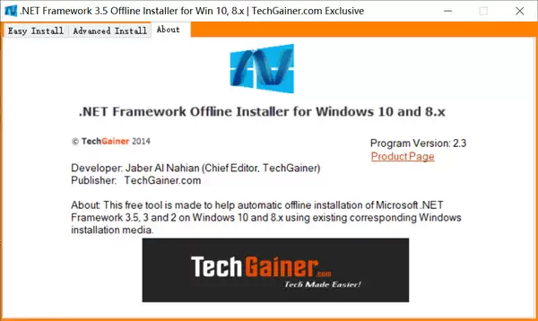 .NET Framework 3.5 Offline Installer for Windows 10 and 8 v2.3