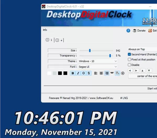 [WIN] DesktopDigitalClock v5.51 便携版