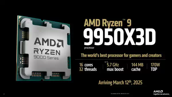 AMD 分享 Ryzen 9950X3D、9900X3D 与 9800X3D、7950X3D、英特尔 285K 的 Windows 11 性能对比