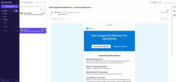 微软开始邮件群发Windows 10退役警告 敦促用户升级Windows 11